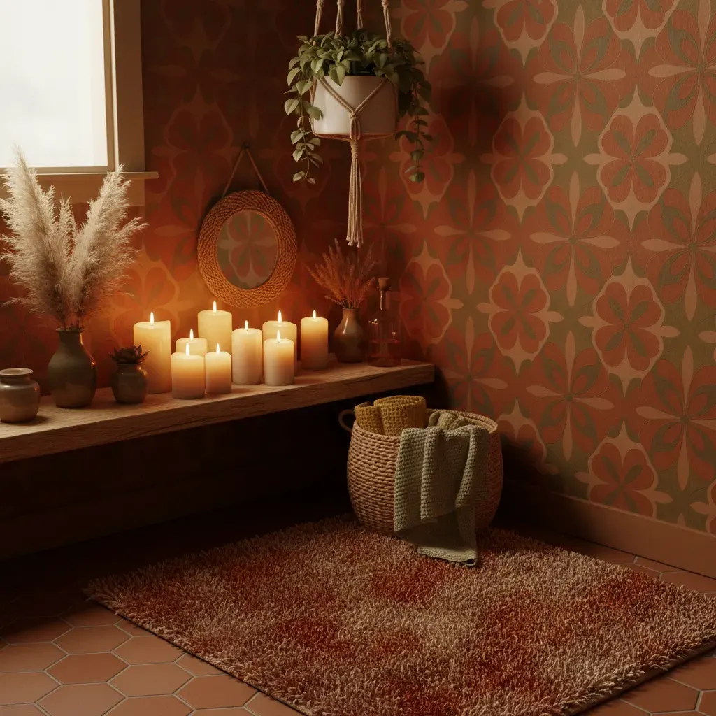 70s Interieur Badkamer - sfeervol hoekje