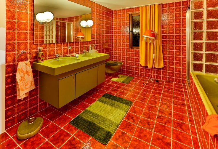 70s Interieur Badkamer - sfeervolle badkamer 1