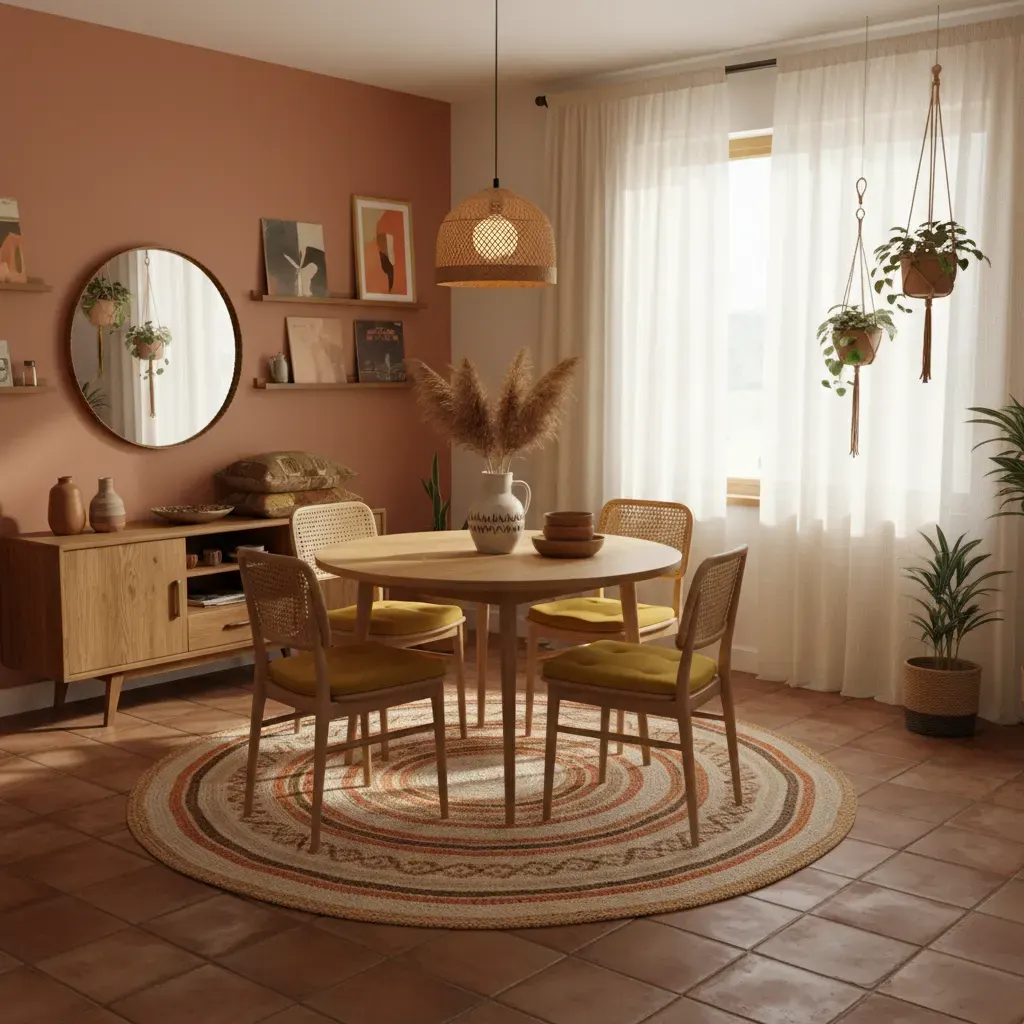 70s Interieur Eetkamer - budgetvriendelijke look
