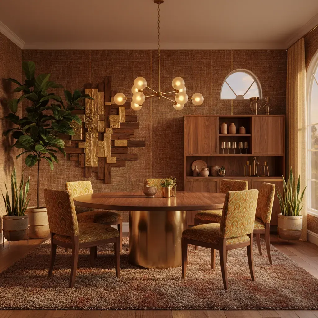 70s Interieur Eetkamer - luxe variant