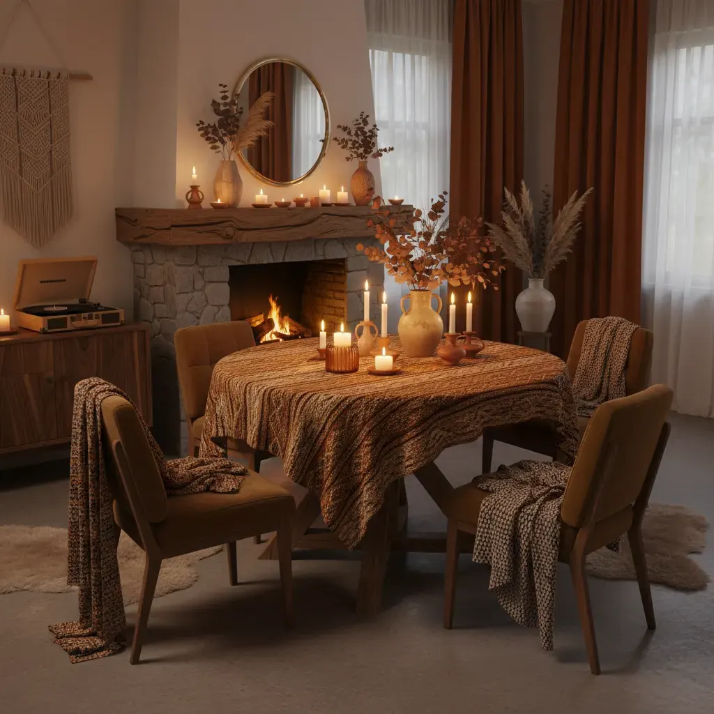 70s Interieur Eetkamer - seizoensvariant