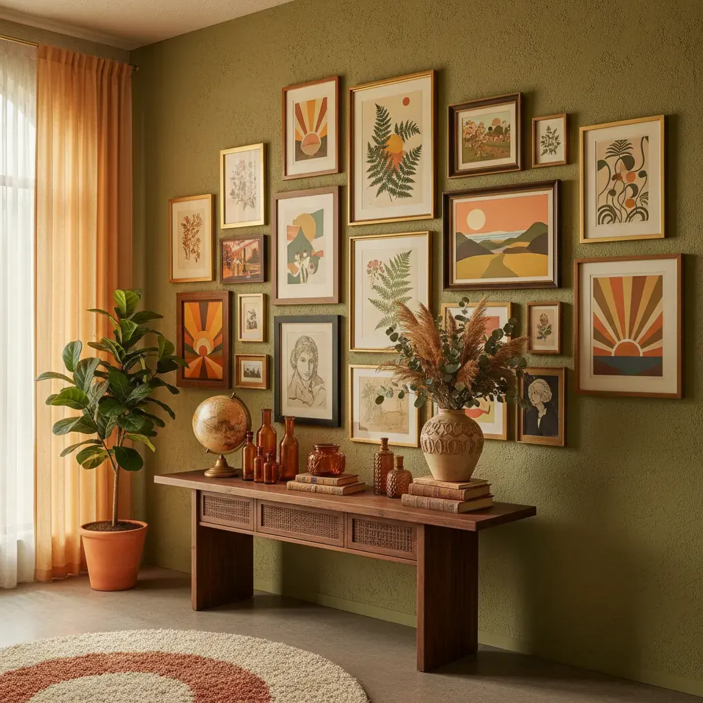 70s Interieur Hal - galerij wand