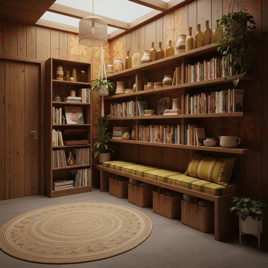 70s Interieur Hal - rekken en opbergen