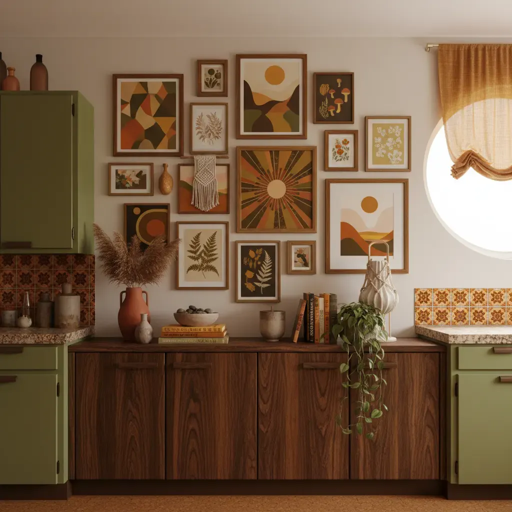 70s Interieur Keuken - galerij wand