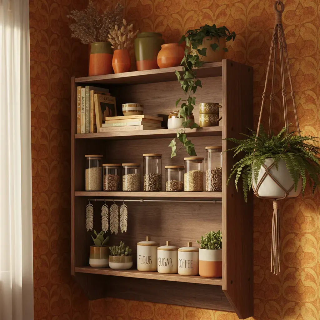 70s Interieur Keuken - rekken en opbergen