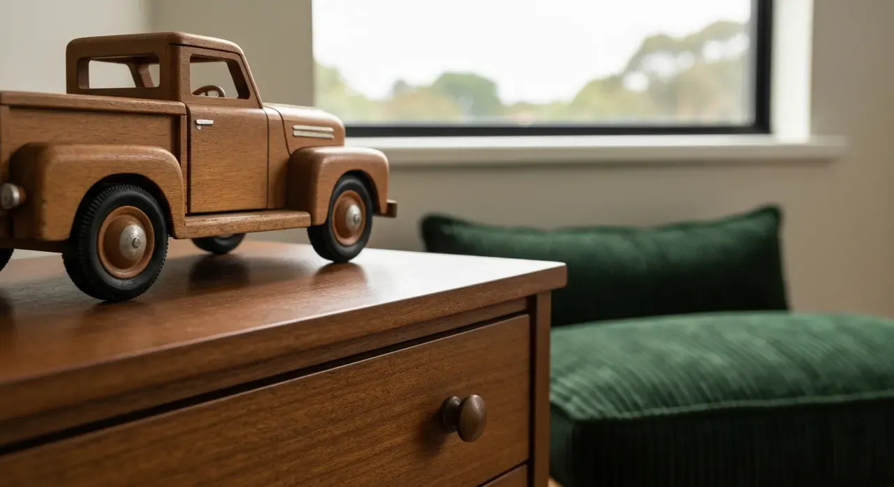 70s Interieur Kinderkamer - detail van materialen en textuur