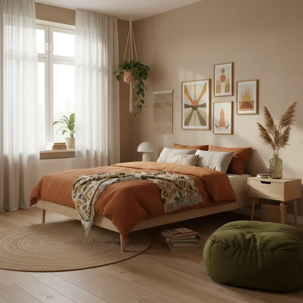 70s Interieur Slaapkamer - budgetvriendelijke look