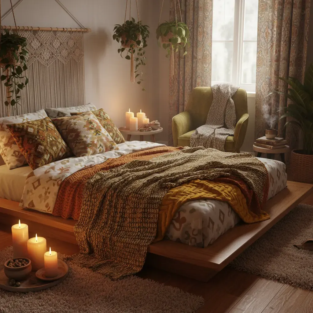 70s Interieur Slaapkamer - seizoensvariant