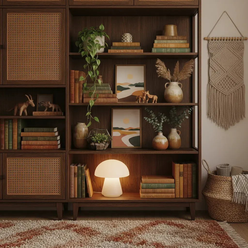 70s Interieur Slaapkamer - rekken en opbergen