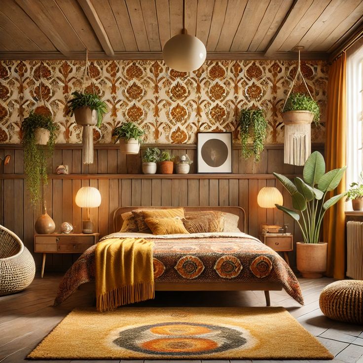 70s Interieur Slaapkamer - sfeervolle slaapkamer 16