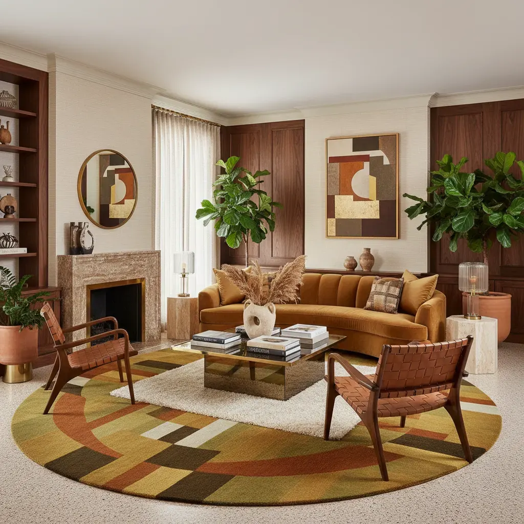 70s Interieur Woonkamer - luxe variant