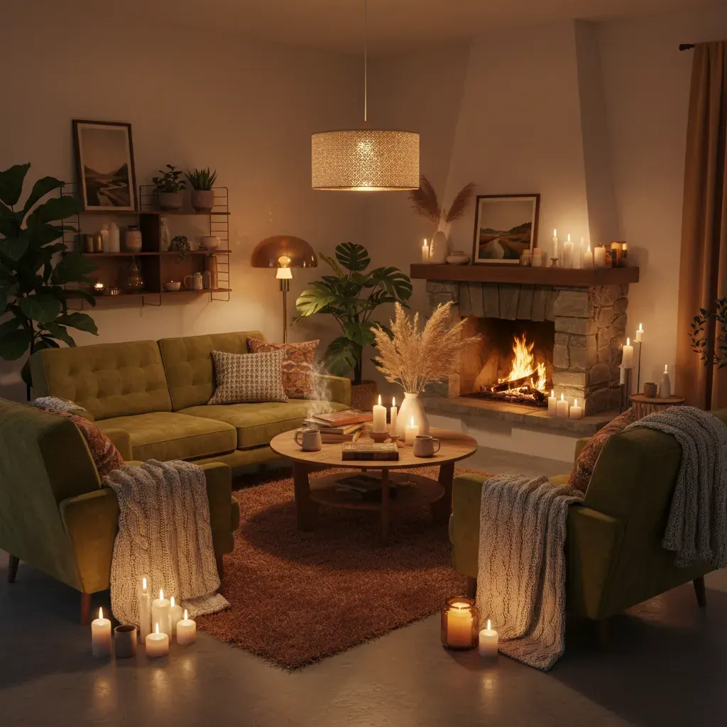 70s Interieur Woonkamer - seizoensvariant
