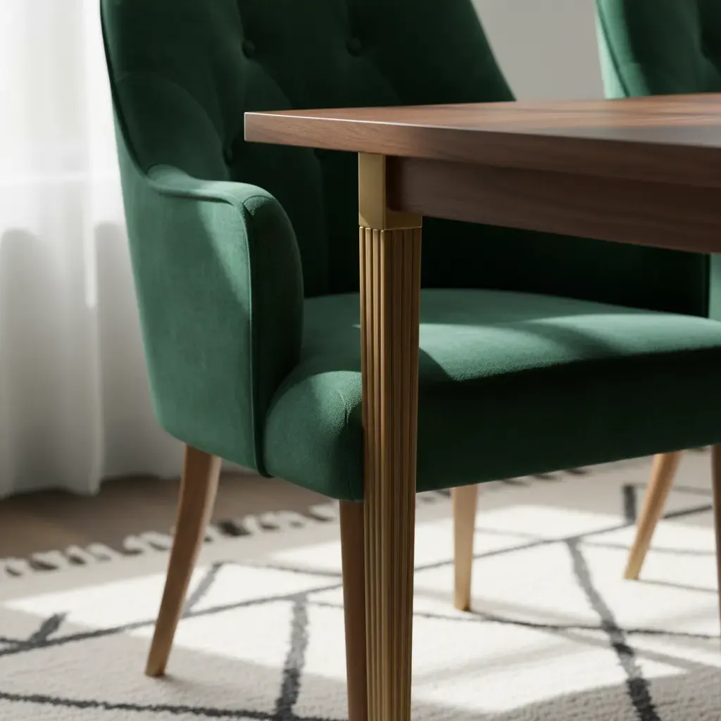 Art Deco Eetkamer - detail van materialen en textuur