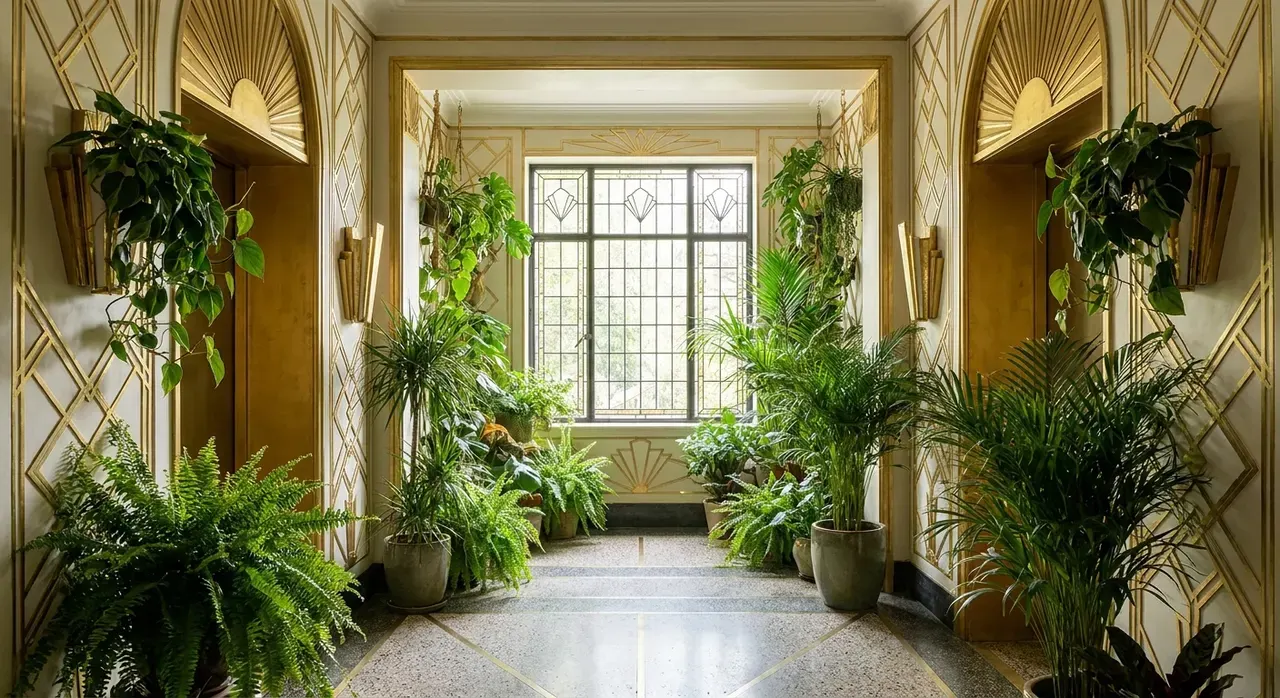 Art Deco Hal - planten en groen accent