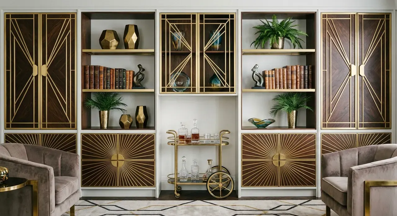 Art Deco Slaapkamer - rekken en opbergen