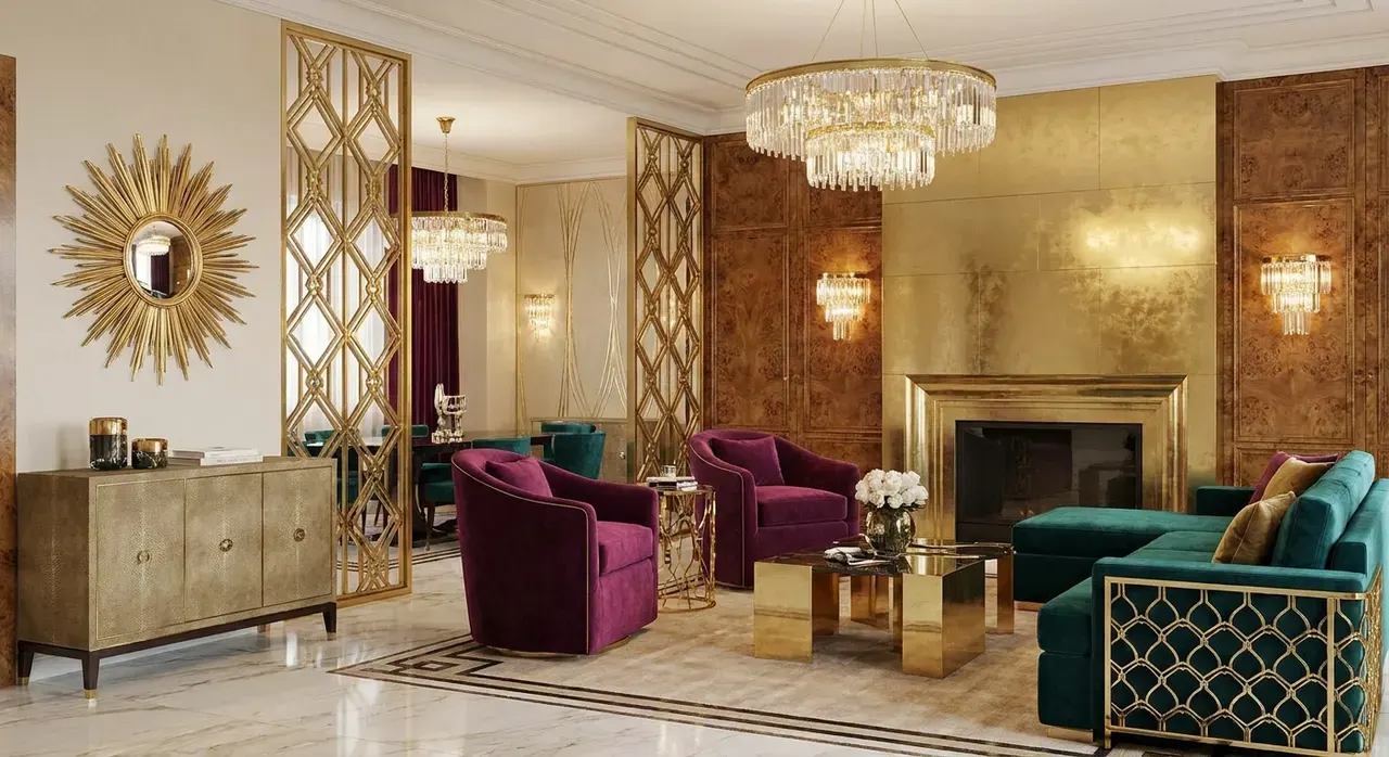 Art Deco Woonkamer - luxe variant