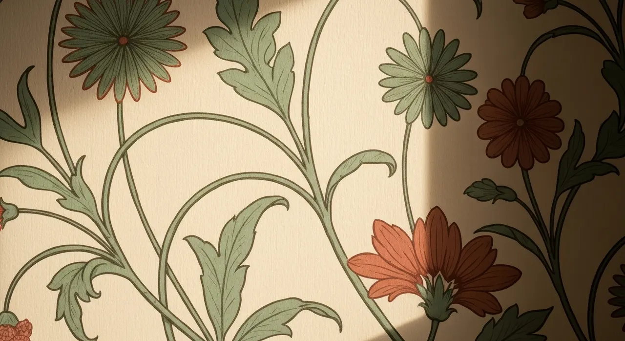 Art Nouveau Kinderkamer - detail van materialen en textuur