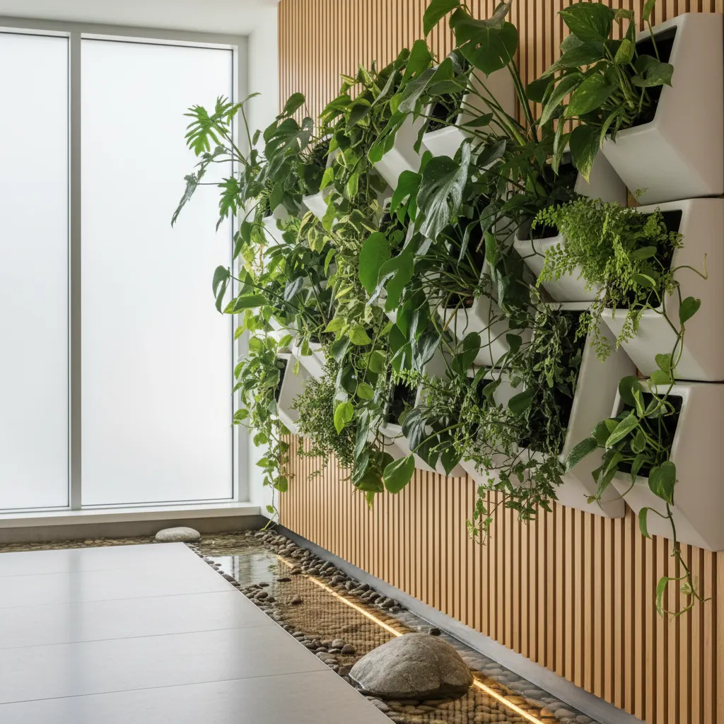 Biophilic Design Hal - detail van materialen en textuur