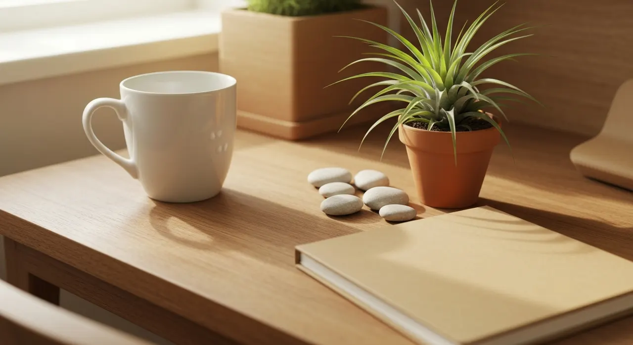 Biophilic Design Werkkamer - detail van materialen en textuur