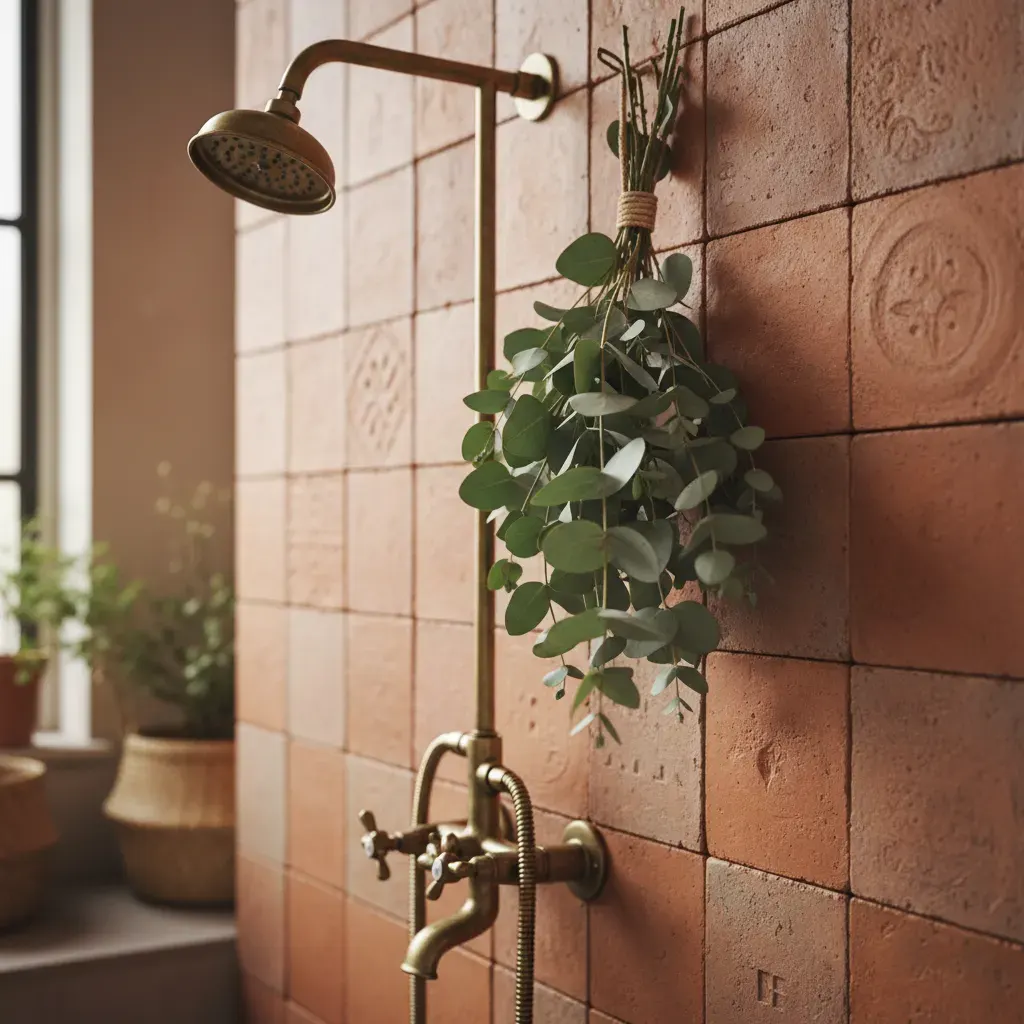 Bohemian Badkamer - detail van materialen en textuur