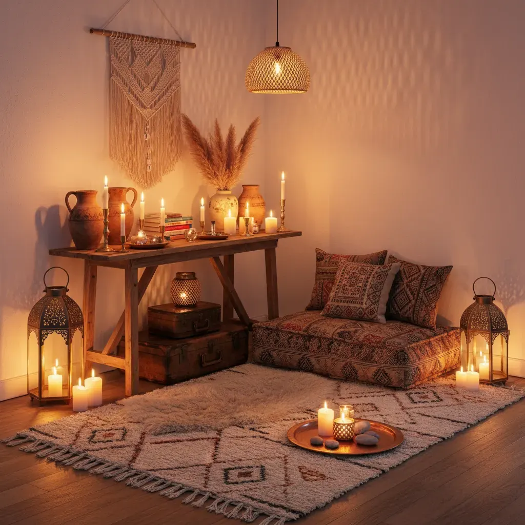 Bohemian Eetkamer - sfeervol hoekje