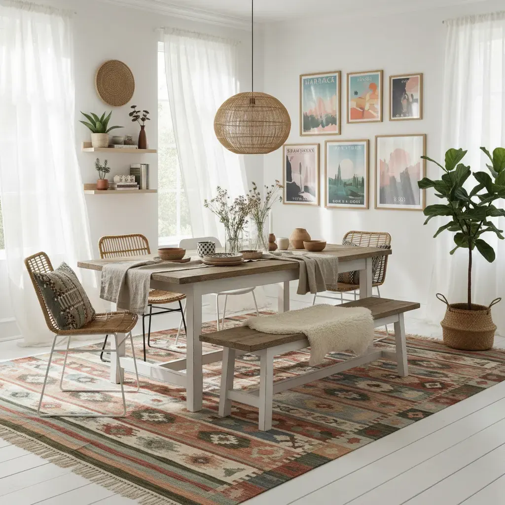 Bohemian Eetkamer - budgetvriendelijke look