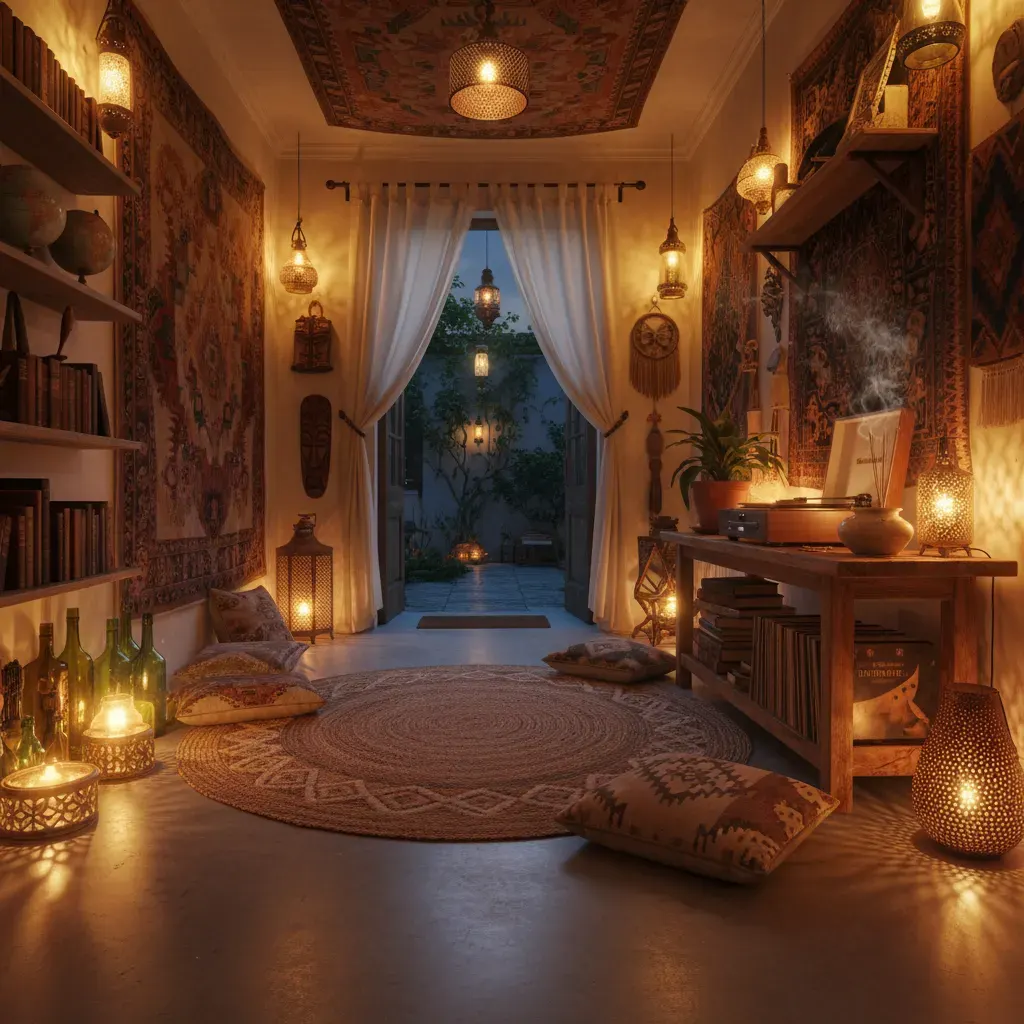 Bohemian Hal - avondsfeer met verlichting