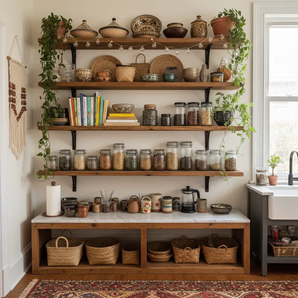 Bohemian Keuken - rekken en opbergen