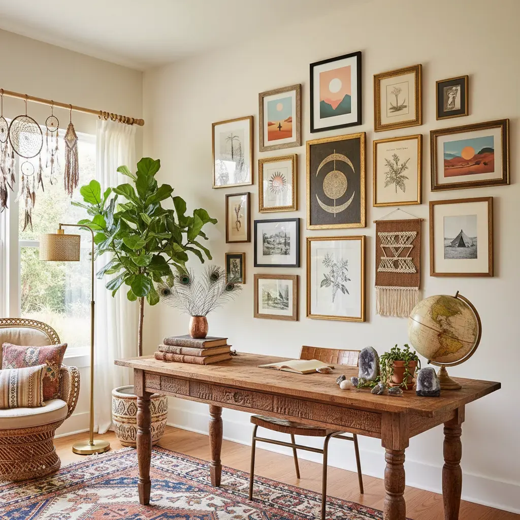 Bohemian Werkkamer - galerij wand
