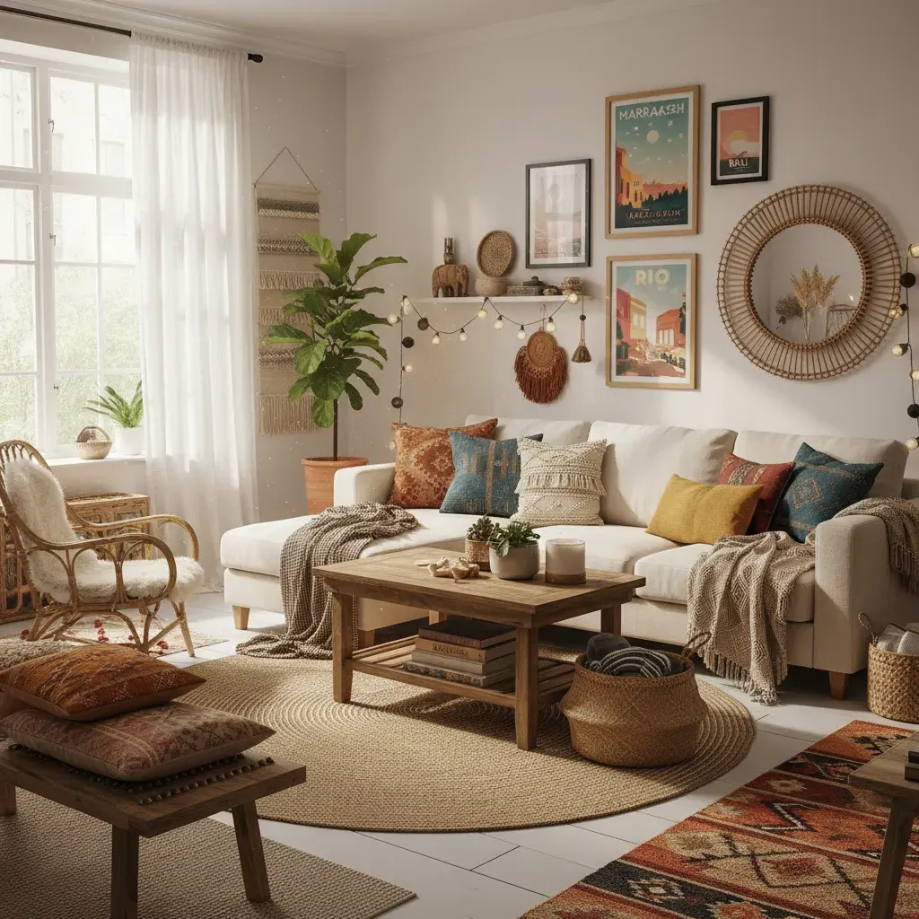 Bohemian Woonkamer - budgetvriendelijke look