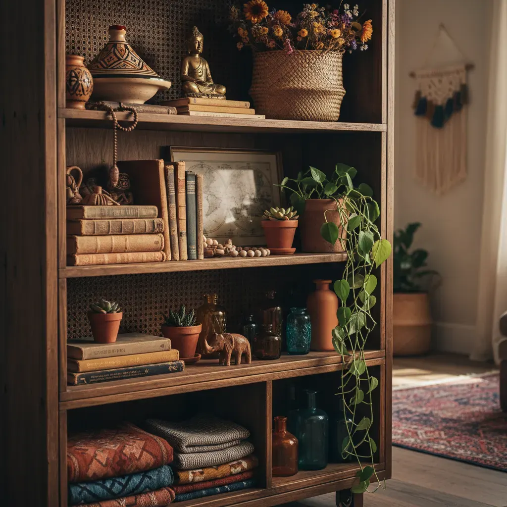 Bohemian Woonkamer - rekken en opbergen