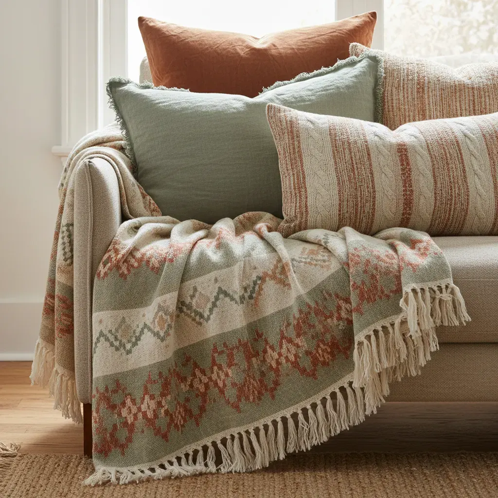 Bohemian Woonkamer - detail van materialen en textuur