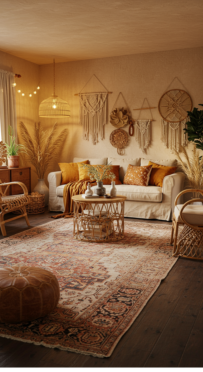 Bohemian Woonkamer - sfeervolle woonkamer 8