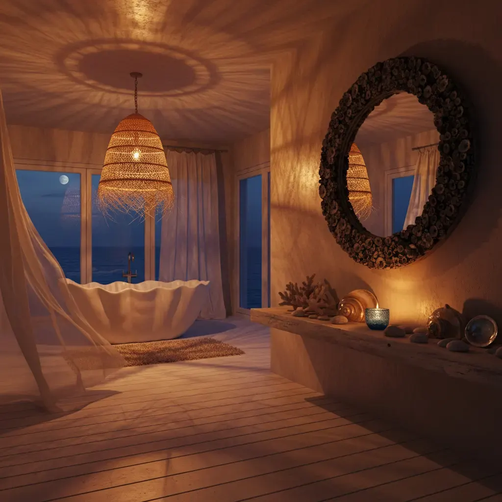 Coastal Badkamer - avondsfeer met verlichting