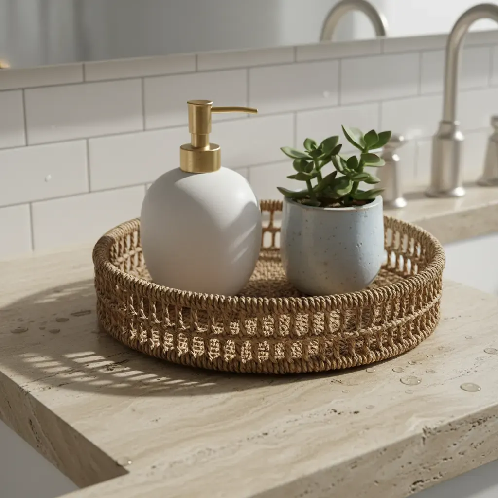 Coastal Badkamer - detail van materialen en textuur