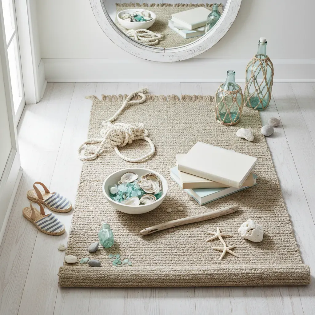 Coastal Hal - flatlay van decoratieve objecten