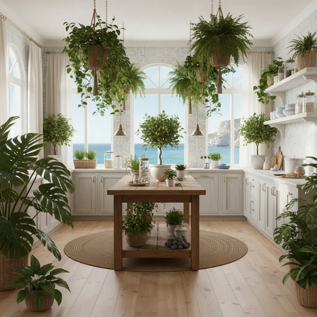 Coastal Keuken - planten en groen accent