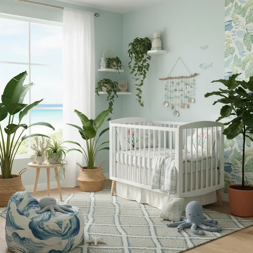 Coastal Kinderkamer - planten en groen accent