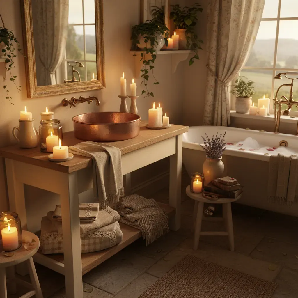 Cottagecore Badkamer - sfeervol hoekje