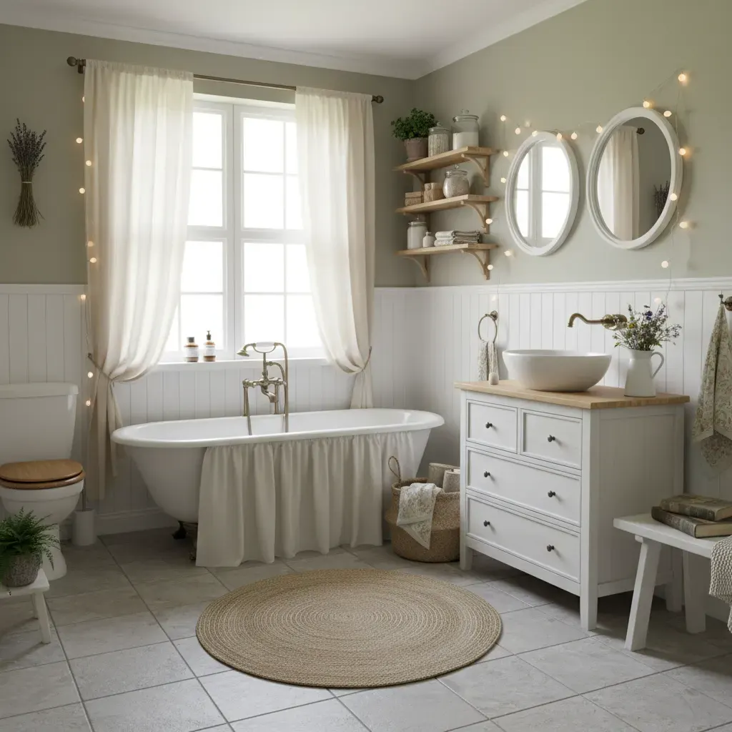 Cottagecore Badkamer - budgetvriendelijke look