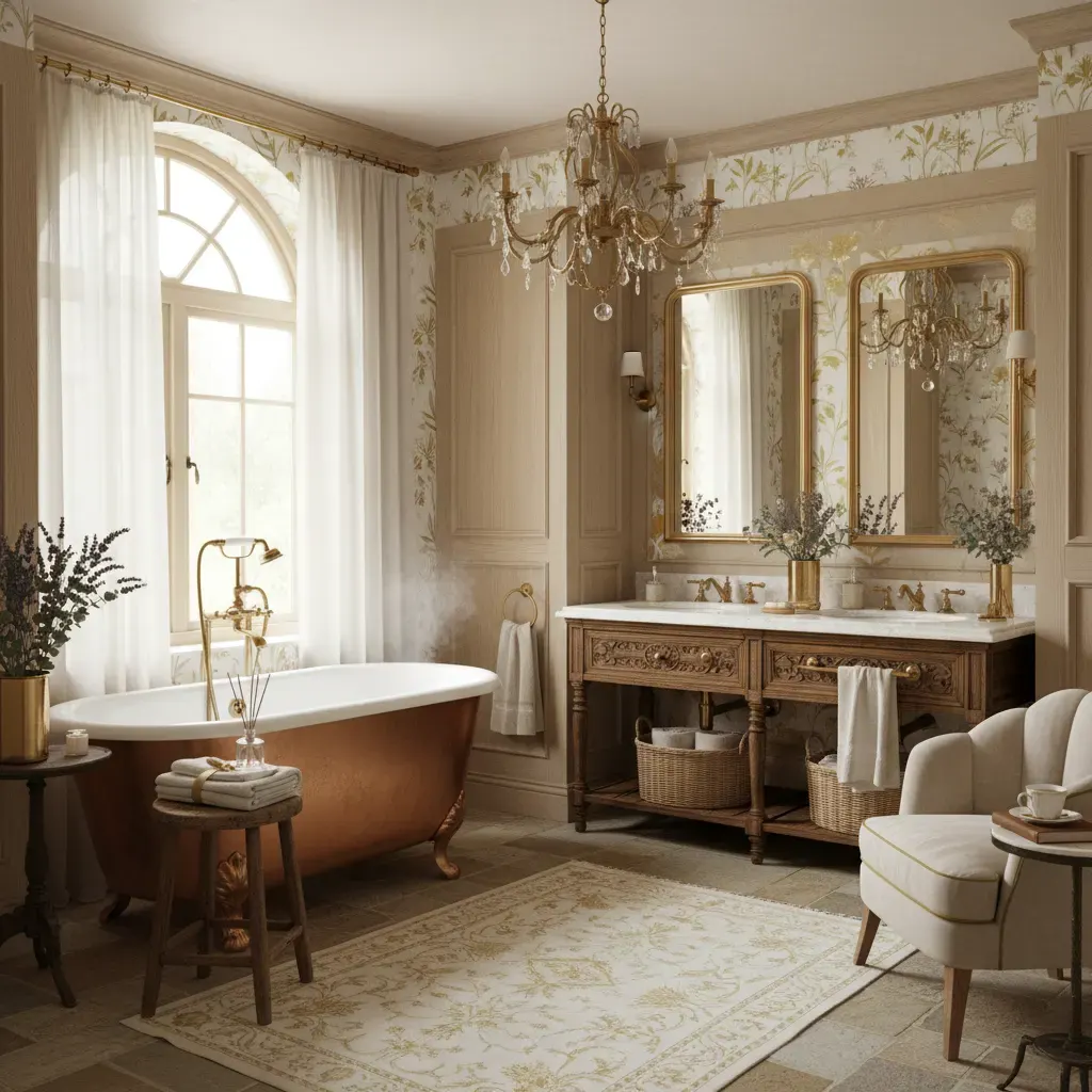 Cottagecore Badkamer - luxe variant