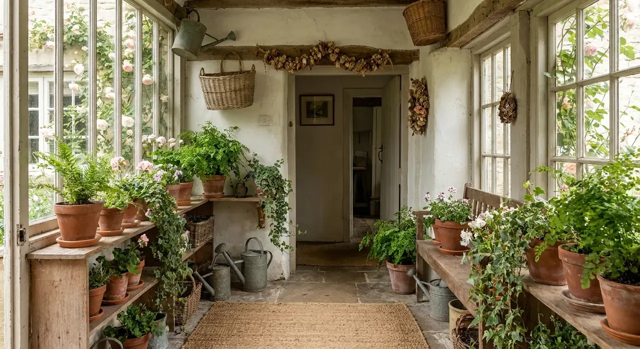 Cottagecore Hal - planten en groen accent