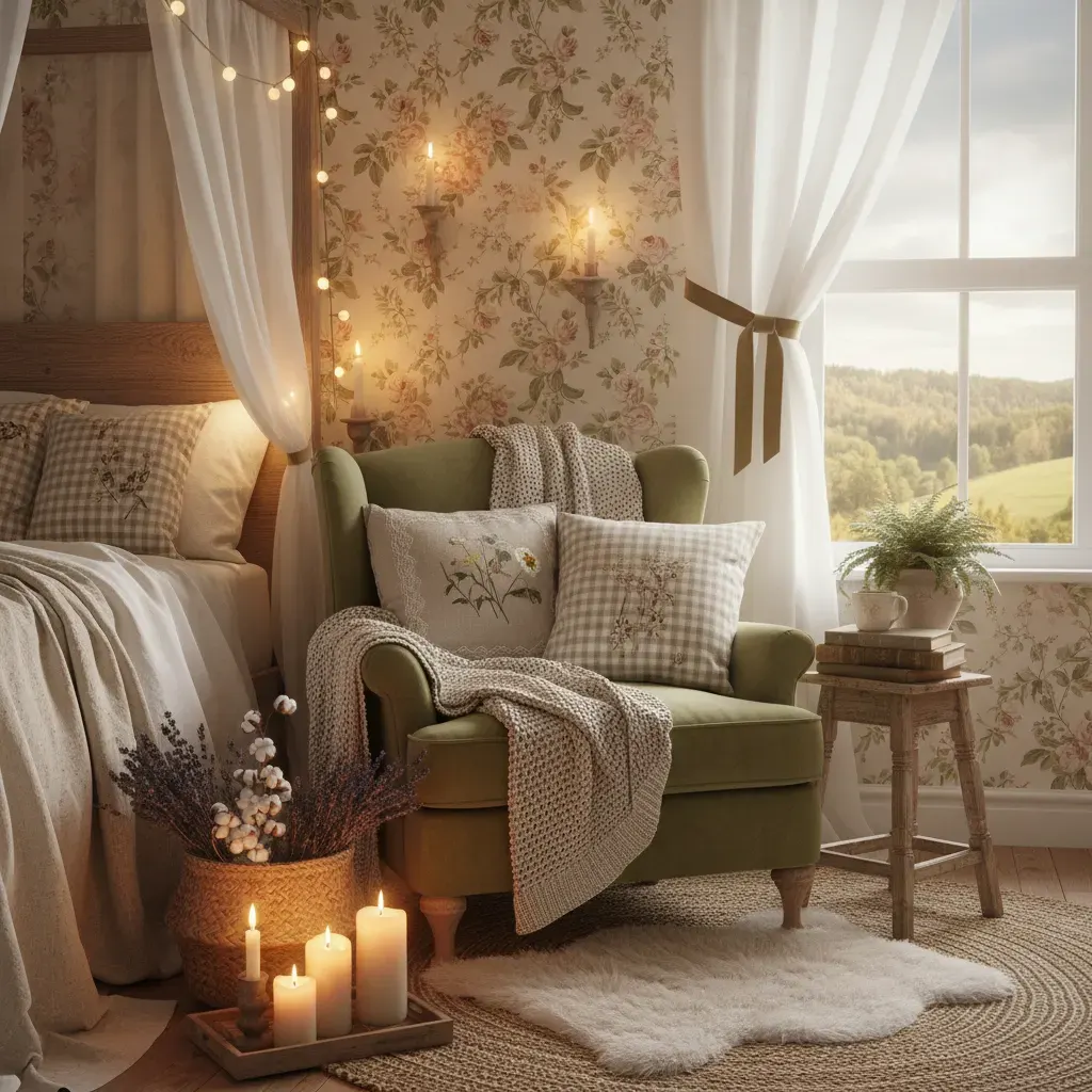 Cottagecore Slaapkamer - sfeervol hoekje