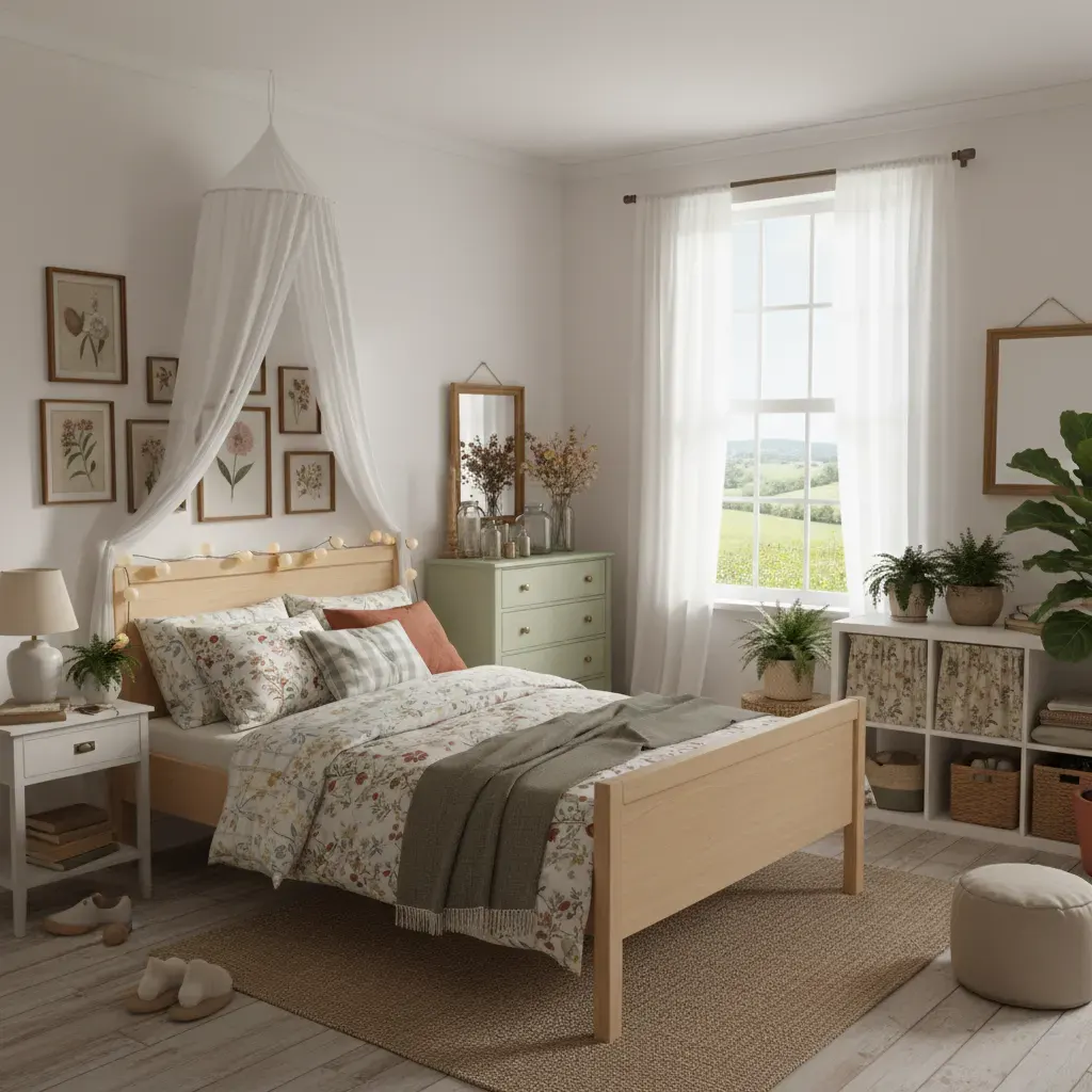 Cottagecore Slaapkamer - budgetvriendelijke look