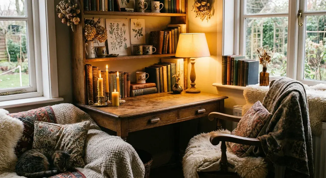 Cottagecore Werkkamer - sfeervol hoekje