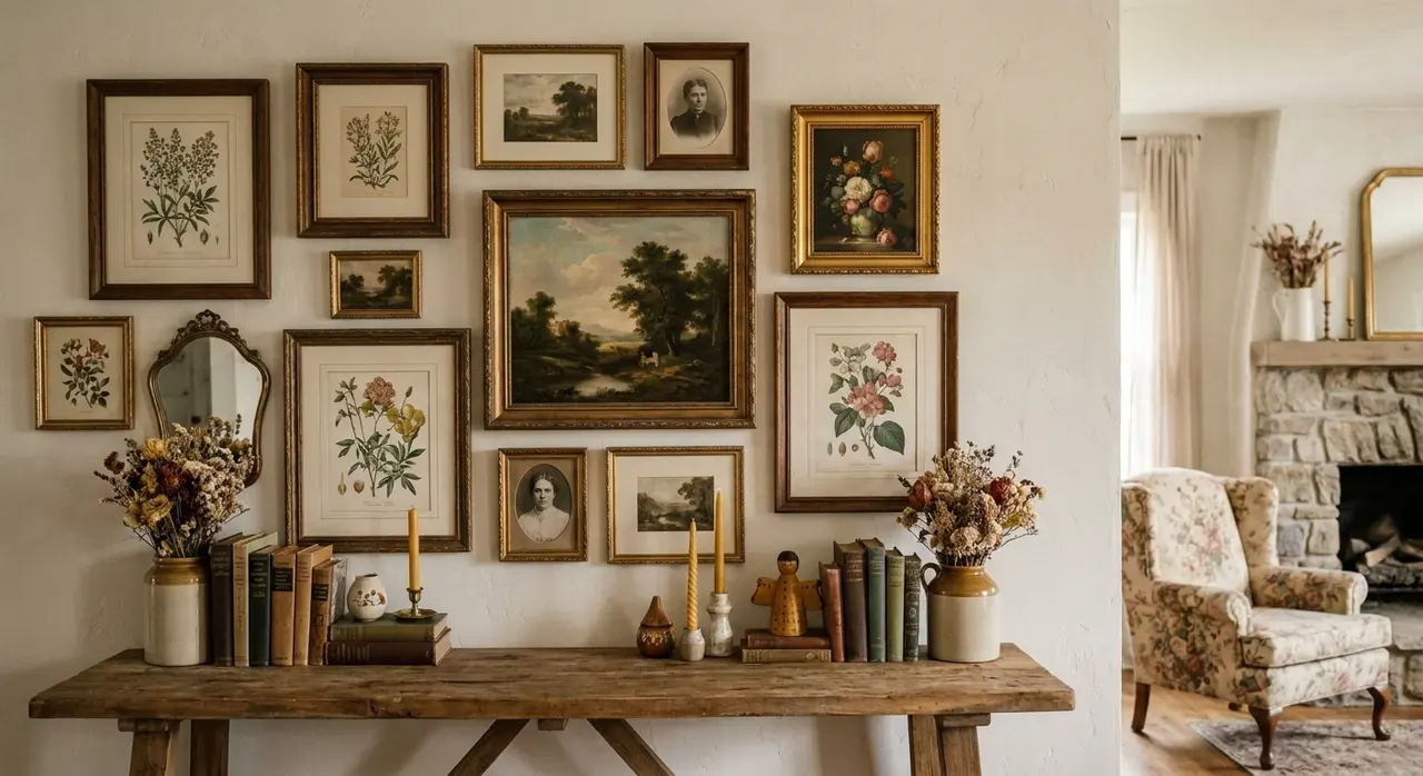 Cottagecore Woonkamer - galerij wand
