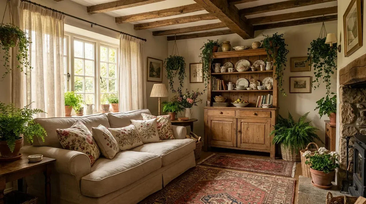 Cottagecore woonkamer