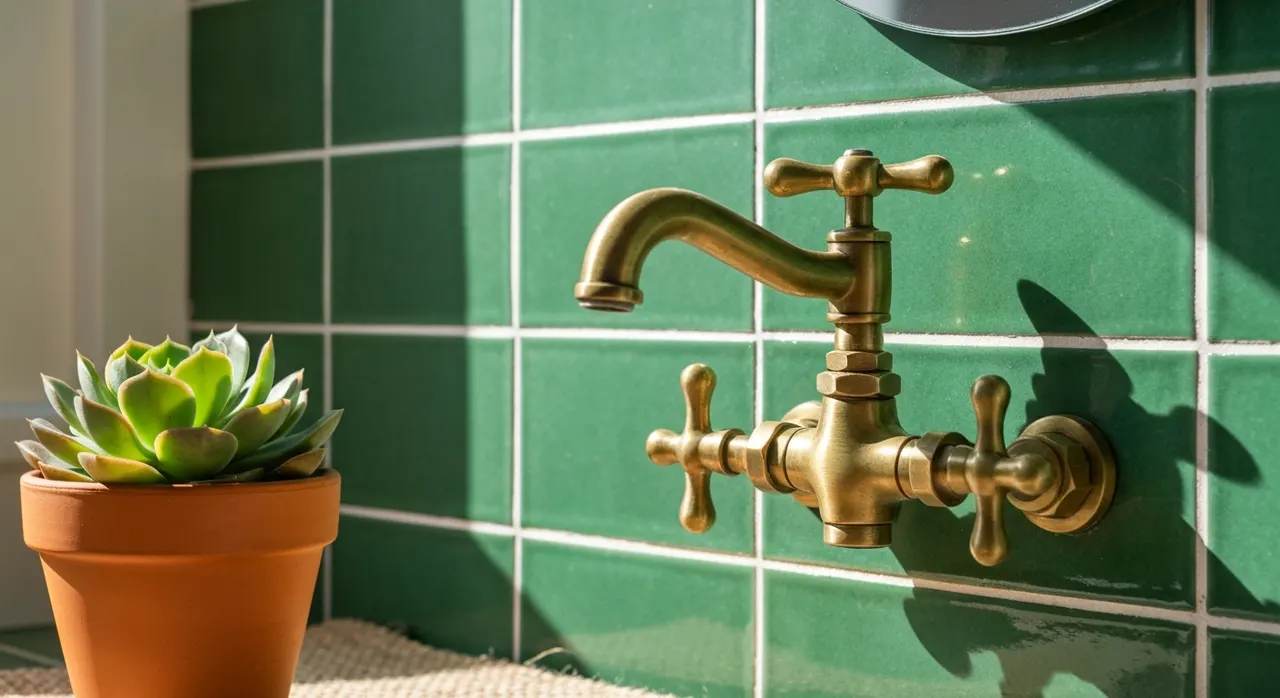 Eclectisch Badkamer - detail van materialen en textuur