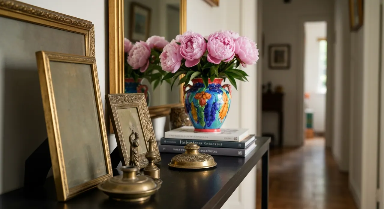 Eclectisch Hal - detail van materialen en textuur