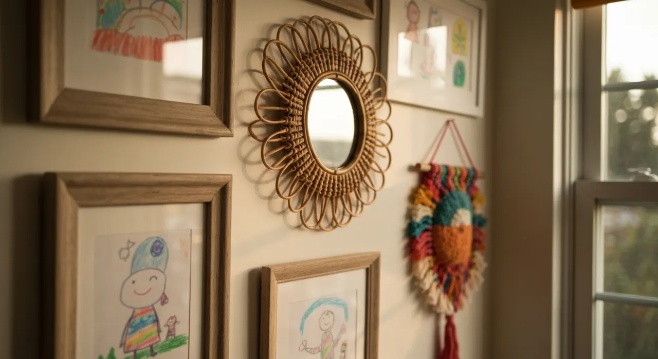 Eclectisch Kinderkamer - detail van materialen en textuur